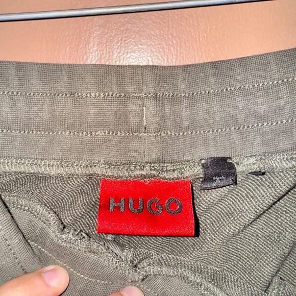 Hugo Boss Devoc Big Logo Cotton Jogger Pants Sweatpants Olive Green - Size XXL - Picture 2 of 7